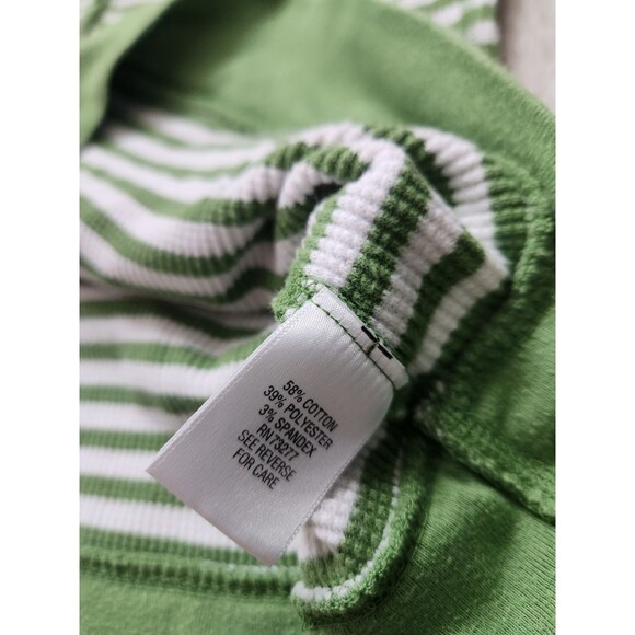 VTG Y2K So Wear It Declare It Waffle Knit Hoodie Green White Stripe Pocket Sz L - Picture 4 of 7